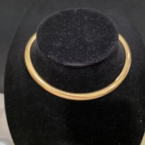 Vintage Signed Monet Omega Gold-Tone Flexible Choker